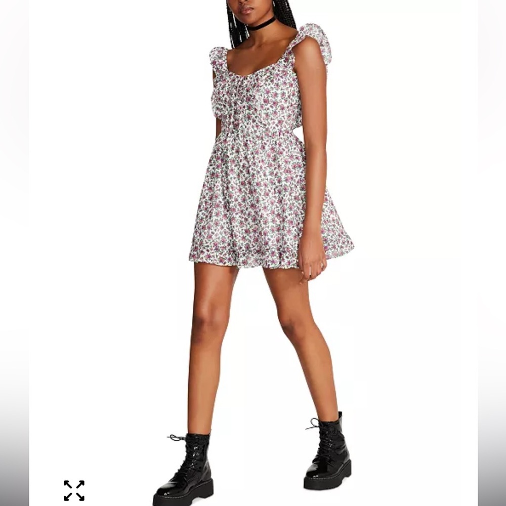 Betsey Johnson Women's Layla Floral-Print Mini Cottage Core‎ Dress Size 8 NWT